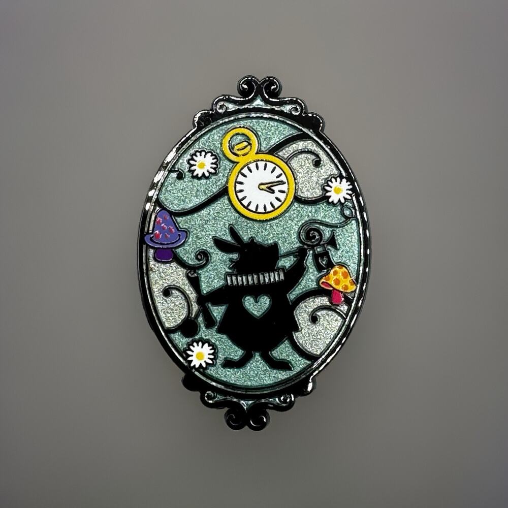 Disney Alice In Wonderland Silhouette Blind Enamel Pin- WHITE RABBIT